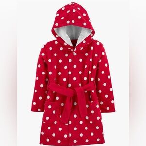 Red Polka Dot Hooded Robe